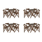 Kit 4 Jogos De Mesa Dobravel 4 Cadeiras De Madeira Classic Im