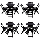 Kit 4 Jogos De Mesa Dobravel Com 4 Cadeiras Tampo Redondo 70x