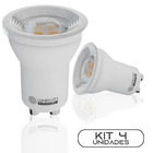 Kit 4 Lâmpada Led Mini Dicroica Mr11 4w Luminatti 2700k Branc