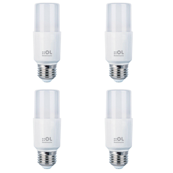 Kit 4 Lâmpadas Led Compacta E27 4,8w 6500k Bivolt