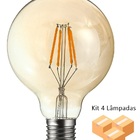 Kit 4 Lâmpadas Retrô Led G80 4w Bivolt