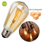Kit 4 Lâmpadas Retrô Led St64 4w Bivolt