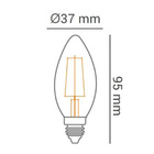 Kit 4 Lâmpadas Vela Led Filamento 2w 2200k Retrô Vintage Opus