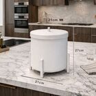 Kit 4 Lixeiras Branca 6l Level Alumínio Aço Cozinha Banheiro