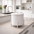 Kit 4 Lixeiras Branca 6l Level Alumínio Aço Cozinha Banheiro