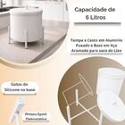 Kit 4 Lixeiras Branca 6l Level Alumínio Aço Cozinha Banheiro