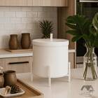 Kit 4 Lixeiras Branca 6l Level Alumínio Aço Cozinha Banheiro