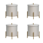 Kit 4 Lixeiras Brancas 6 Litros Level