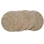 Kit 4 Lugares Americanos Palha Redondo Porta Pratos Sousplat