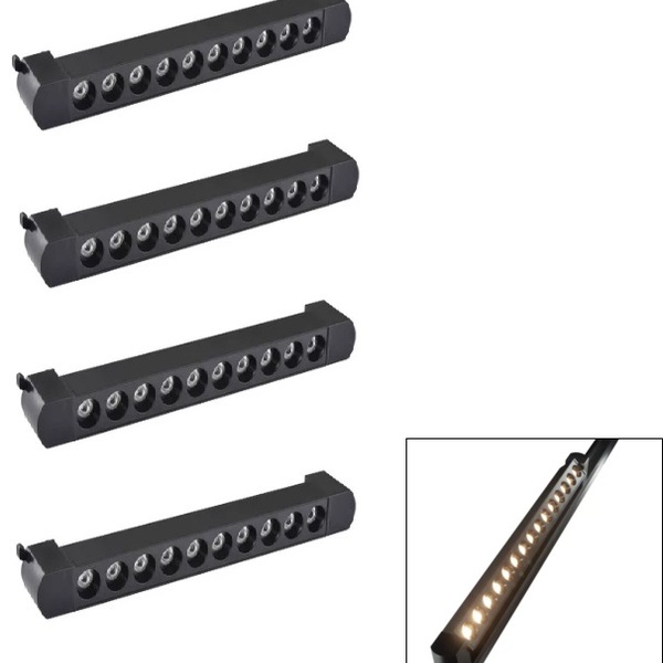 Kit 4 Luminária Led Pontual Linear 20w 3000k Para Trilho Pret