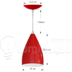 Kit 4 Luminarias Pendente Bala -  Vermelho / Branco