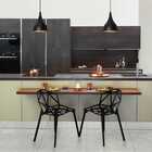 Kit 4 Luminárias Pendente Gota Preta Fosca / Cobre