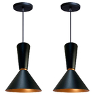 Kit 4 Lustre Pendente Cone Rio Em Alumínio Preto