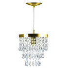 Kit 4 Lustre Pendente De Cristal Acrílico Manucrilic Dourado