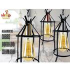 Kit 4 Lustre Pendente Rustico Coutry Texas 1001/1 Pt/cobre