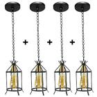 Kit 4 Lustre Pendente Rustico Coutry Texas 1001/1 Pt/dourado