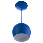 Kit 4 Lustres Pendente Bola Pequena Alumínio 15cm Azul