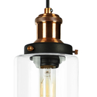 Kit 4 Lustres Pendentes Château Cilindrico Vidro Preto Cobre