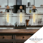 Kit 4 Lustres Pendentes Château Cilindrico Vidro Preto Cobre