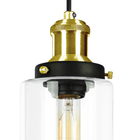 Kit 4 Lustres Pendentes Château Cilindrico Vidro Preto Gold