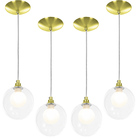 Kit 4 Lustres Pendentes Harmony Bolinha Dourado