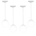 Kit 4 Lustres Pendentes Orby Bolinha Branco