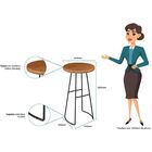 Kit 4 Mesas Bistrô Alta Para Aérea Gourmet York Peroba