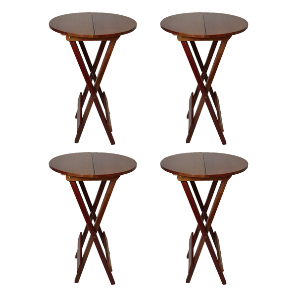 Kit 4 Mesas Bistrô De Madeira Dobravel Imbuia