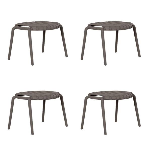 Kit 4 Mesas Centro Ou Lateral Redonda Empilhável Cozumel Frat