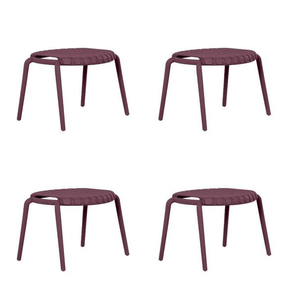 Kit 4 Mesas De Apoio Redonda Empilhável Cozumel Fratini 50 Cm