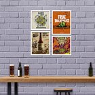 Kit 4 Mini Quadros Barista Beer Branco
