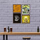 Kit 4 Mini Quadros Beer Diversas Preto