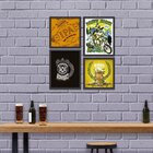 Kit 4 Mini Quadros Beer Diversas Preto