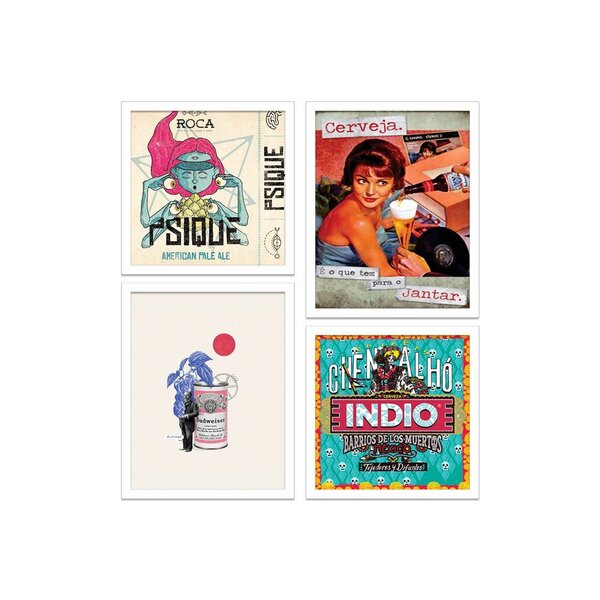 Kit 4 Mini Quadros Cerveja Vintage É O Que Tem Para O Jantar
