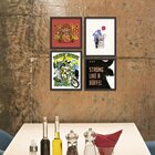 Kit 4 Mini Quadros Cervejaria Preto