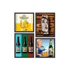 Kit 4 Mini Quadros Cervejas Diferentes Preto