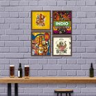 Kit 4 Mini Quadros Cervejas Diversas Preto