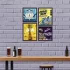 Kit 4 Mini Quadros Cervejas Especiais Preto