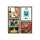 Kit 4 Mini Quadros Cervejeiro Branco