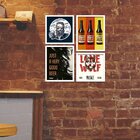 Kit 4 Mini Quadros Just A Very Good Beer Branco