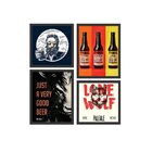 Kit 4 Mini Quadros Just A Very Good Beer Branco