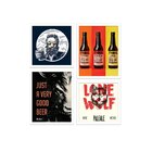 Kit 4 Mini Quadros Just A Very Good Beer Branco