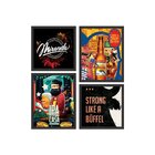 Kit 4 Mini Quadros Like Beer Preto