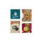 Kit 4 Mini Quadros Love Beer Branco