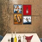 Kit 4 Mini Quadros Praia E Cerveja Preto