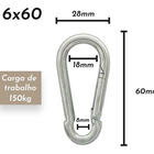 Kit 4 Mosquetão 6x60 150kg