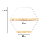 Kit 4 Nicho Prateleira Aramado Metal Branco E Madeira Hexagon