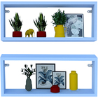 Kit 4 Nicho Retangular Azul Claro 30x15x10p Mdf Decorativo