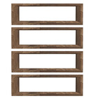 Kit 4 Nicho Retangular Madeirado 40x15x10p Mdf Decorativo