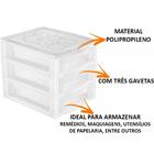 Kit 4 organizador médio 3 gaveteiros porta medicamentos banca